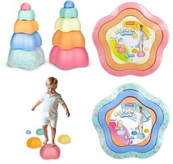 Toi-Toys piedras de equilibrio juguete pastel 5 piezas juego de equilibrio