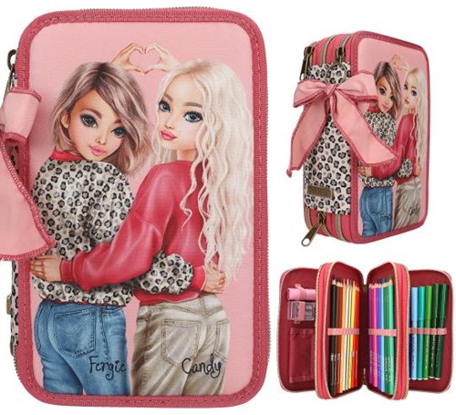 Depesche estuche TOPModel 3 compartimentos LEOHEART para escuela y creatividad