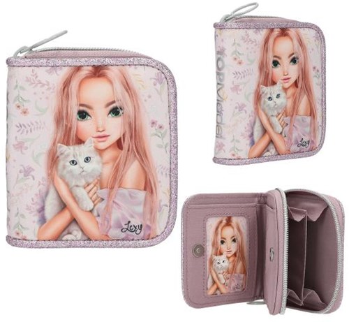 Depesche TOPModel monedero lila BLOOMING KITTY purpurina flores
