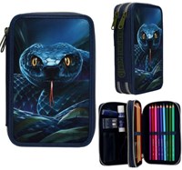 Depesche Adventure World estuche azul con araña - 2 compartimentos llenos