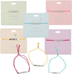 Depesche pulsera regalo con mensaje - Acero inoxidable, banda rosa, ajustable