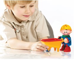 Tolo figura de juego trabajador de la construcción con carretilla - First Friends - juguete educativo