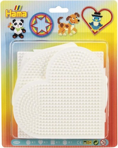Hama bases para cuentas de planchar set - 4 piezas blancas - soportes creativos-2
