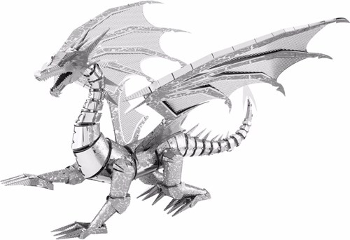 Metal Earth juguete de construcción ICONX Silver Dragon maqueta