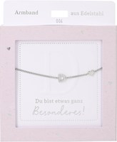 Depesche pulsera plateada con colgante D y corazón - joya de la amistad