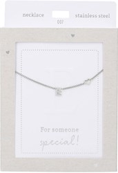 Depesche collar Heart of Gold plateado con letra E mujer