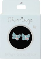 Depesche pendientes niña mariposa purpurina turquesa regalo