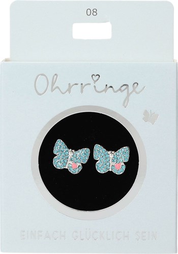 Depesche pendientes niña mariposa purpurina turquesa regalo