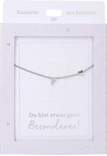 Depesche collar plata letra F corazón - joya regalo niñas