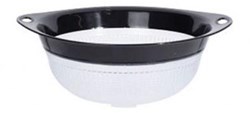 Excellent Houseware colador plástico con asas negro 31cm cocina