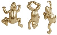 Beeld Kikker polystone 6,5x8cm goud