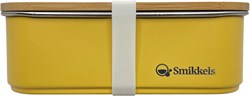 Smikkels fiambrera - caja de almuerzo de acero inoxidable con tapa de bambú amarilla 900ml