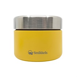 Smikkels caja de frutas acero inoxidable niños 420ml amarillo - snack escuela