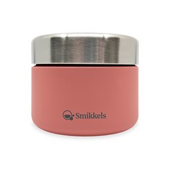 Smikkels - Bandeja de fruta de acero inoxidable 420ml - Rosa