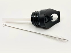 Smikkels tapa con pajita para botella - negro - accesorio de silicona