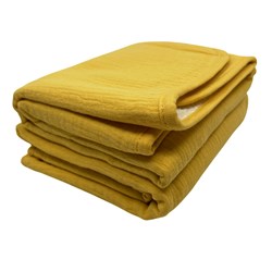 Smikkels set paños bebé amarillo - muselina y rizo - algodón orgánico