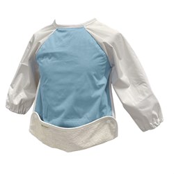 Smikkels babero con mangas para bebé - azul - impermeable - ajustable