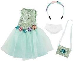 Kruselings ropa de muñeca Vera conjunto de fiesta azul - accesorios muñeca