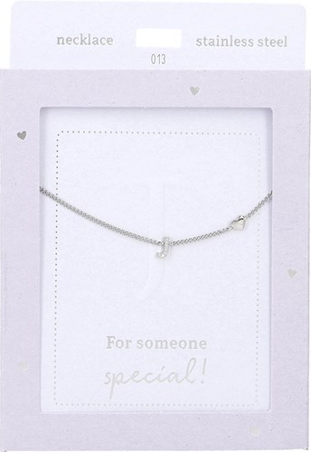Collar Depesche Heart of Gold plateado con letra J mujer