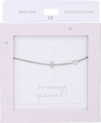 Depesche pulsera Heart of Gold color plata con letra I para mujer
