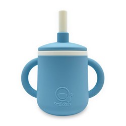 Smikkels - Taza infantil de silicona con orejas - Azul