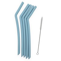 Smikkels pajitas de silicona XL azul - set de pajitas reutilizables
