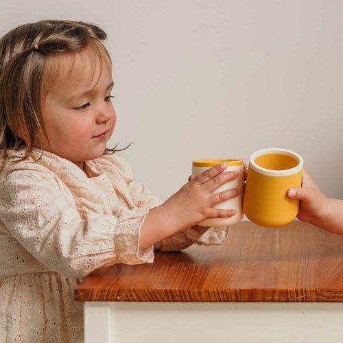 Smikkels vasos de silicona para niños set amarillo - vasos duraderos bebé-3