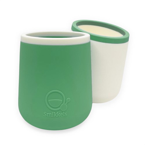 Smikkels vasos infantiles de silicona - Set verde - irrompibles y sin BPA