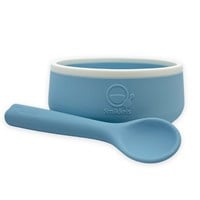 Smikkels - Cuenco infantil de silicona con cuchara - Azul