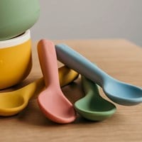 Smikkels - Cucharas de silicona (juego) - Rosa-3