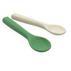 Smikkels cucharas de silicona set verde utensilios bebé