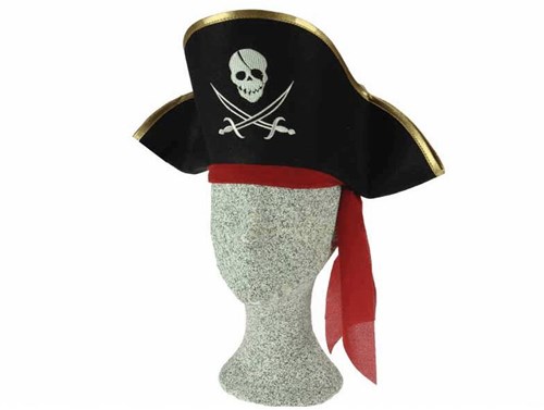 Piratenhoed geborduurd 43x23x15cm