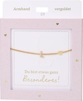 Depesche pulsera dorada con colgante L y corazón - joya regalo