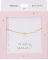 Depesche pulsera Heart of Gold con letra L en acero dorado