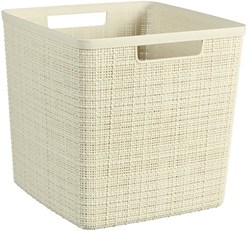 Curver cesta de almacenamiento yute cuadrada 17L blanco roto plástico reciclado