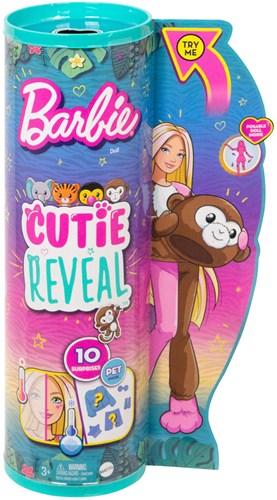 BEX Barbie muñeca fashion Cutie Reveal Jungle Mono con sorpresas
