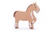 Bajo granja caballo juguete - figura caballo madera (L) multicolor
