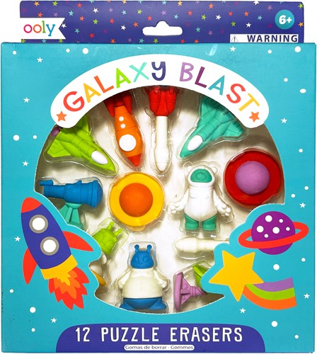 Ooly set de gomas puzzle - Galaxy Blast borradores 12 piezas