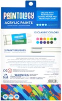 Ooly set de pinturas acrílicas - colores clásicos - 12 tubos y 2 pinceles-2