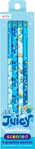 Ooly lápices grafito perfumados arándano - set de 6 lápices divertidos
