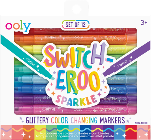 Ooly rotuladores con purpurina que cambian de color - set de 12 - bolígrafos creativos