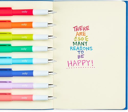 Ooly plumas estilográficas Color Write - set de 8 plumas coloridas para escribir con creatividad-3