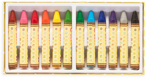 Ooly crayones Brilliant Bee - set de 12 crayones de cera para niños