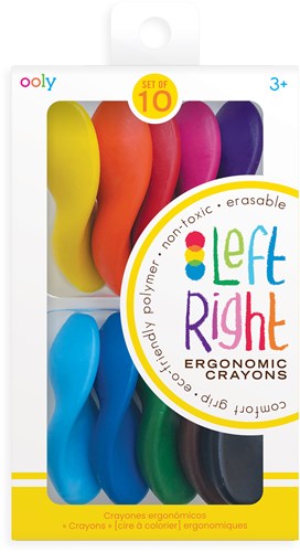 Ooly crayones ergonómicos - set de 10 colores - para zurdos y diestros