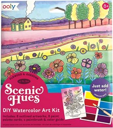Ooly - Tonos escénicos D.I.Y. Kit de arte en acuarela - Flores y jardines (juego de 17 piezas)
