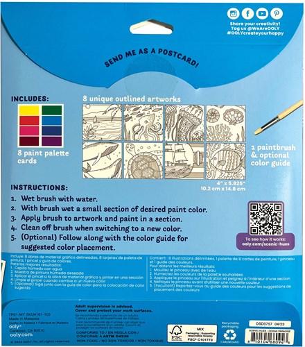 Ooly kit de arte acuarela - pintura para niños y adultos - Ocean Paradise-2