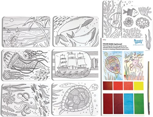 Ooly kit de arte acuarela - pintura para niños y adultos - Ocean Paradise-3