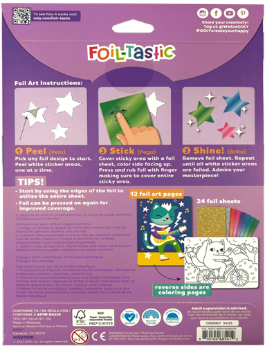 Ooly set de manualidades arte en foil gatos - diversión creativa 36 piezas-2