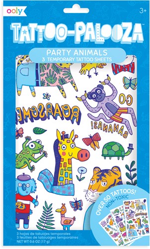 Ooly tatuajes temporales Party Animals - Tattoo Palooza set para niños