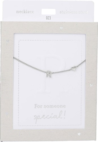 Depesche collar Heart of Gold plateado con letra R